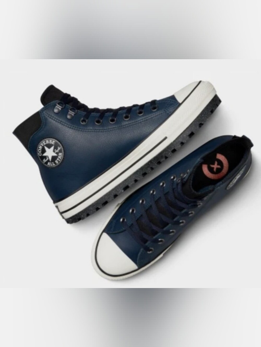NEW! Converse Chuck Taylor Trek Waterproof Navy Leather Boots Women Sz 10